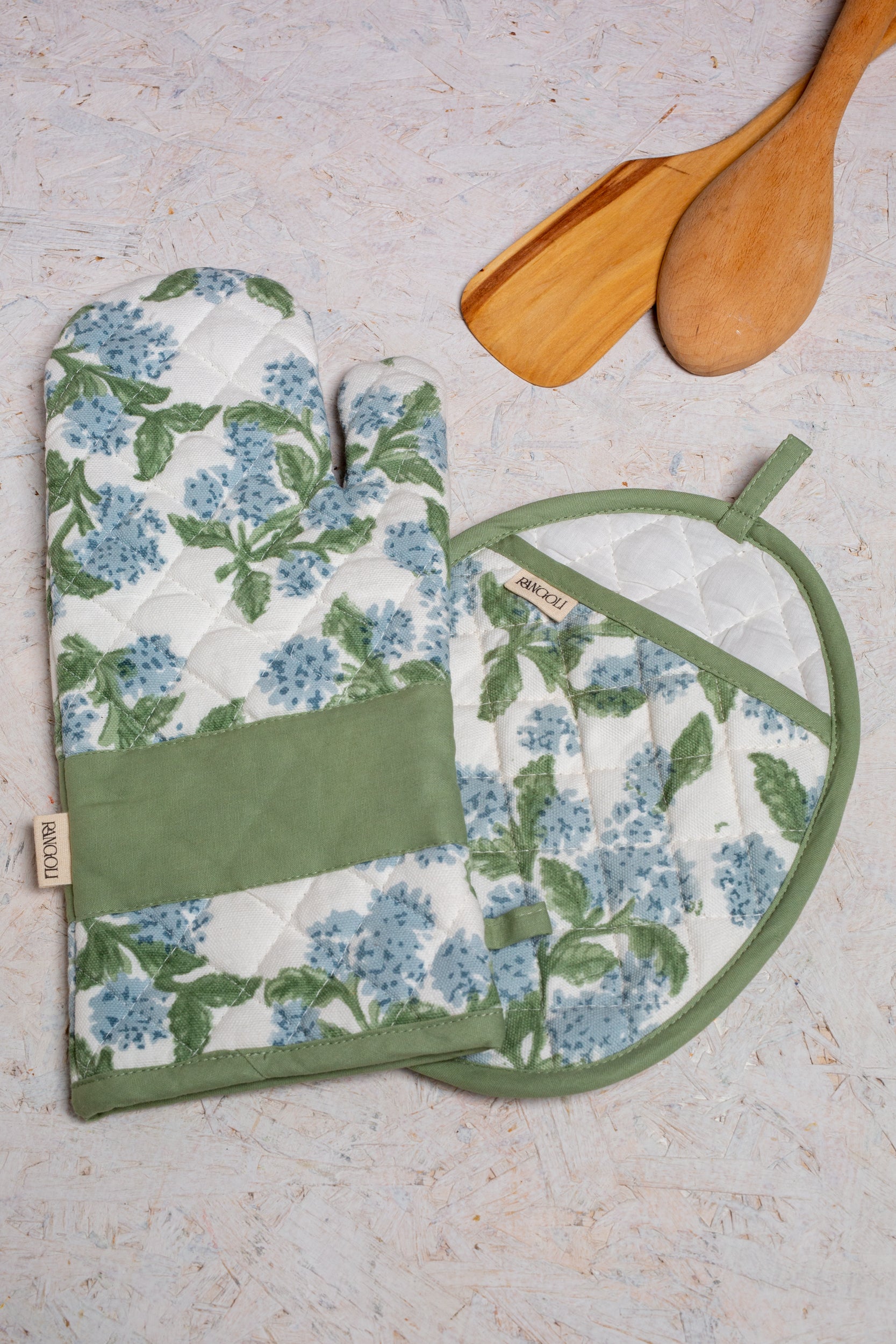 תחתית לסיר הורטנזיה כחולה | בעבודת יד