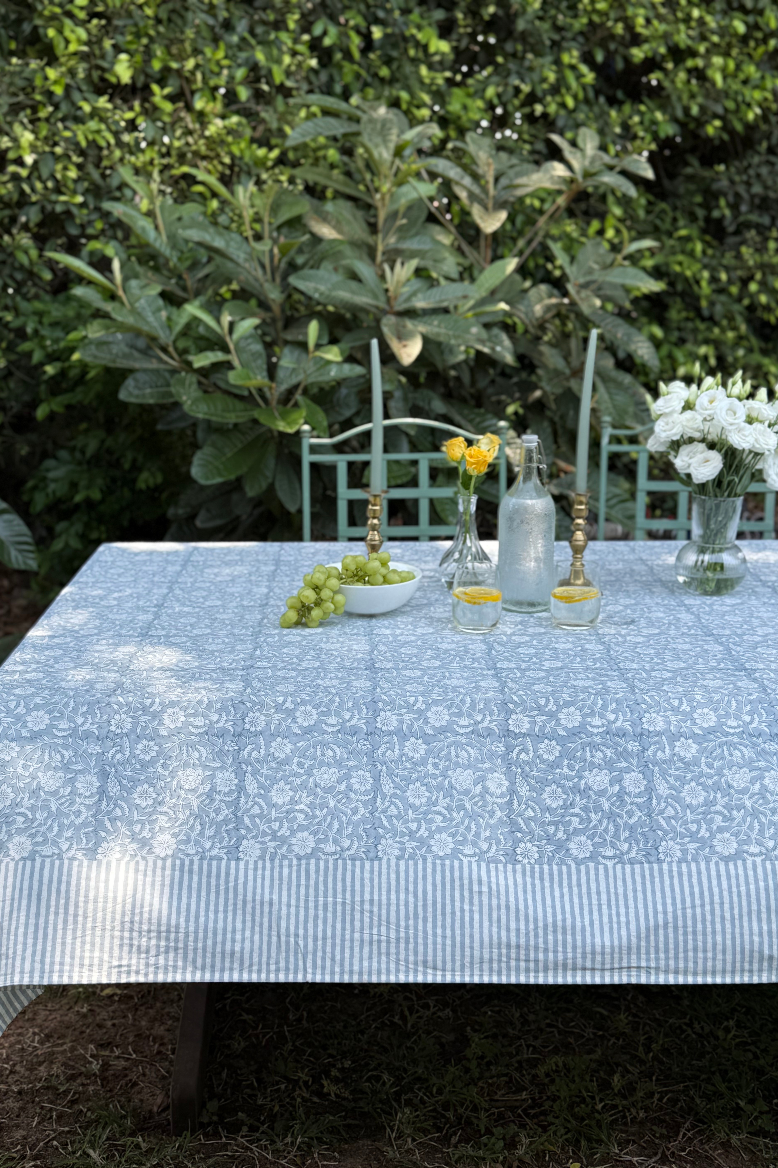 מפה לשולחן כותנה ״שמיים״ | בעבודת יד