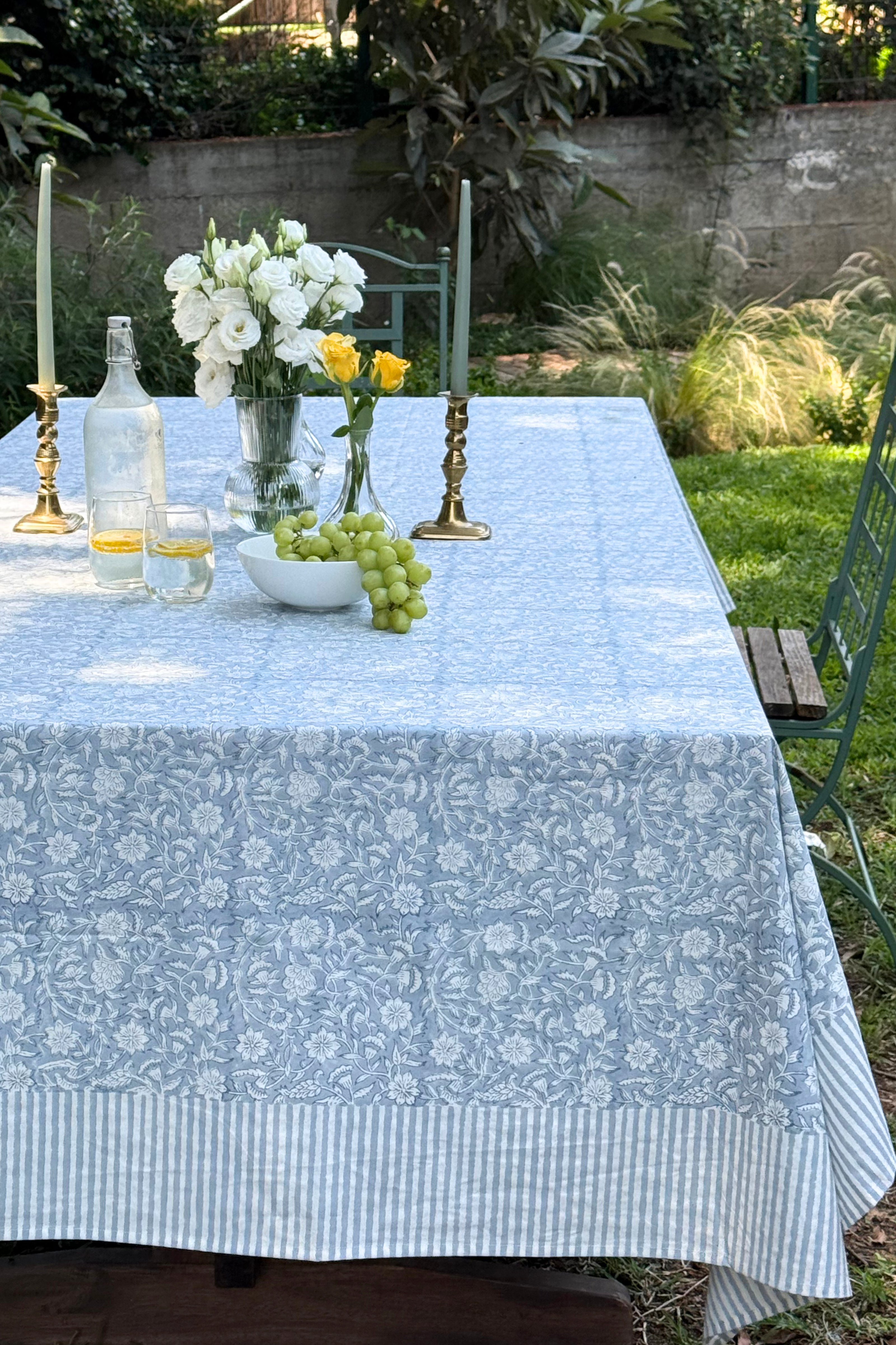 מפה לשולחן כותנה ״שמיים״ | בעבודת יד