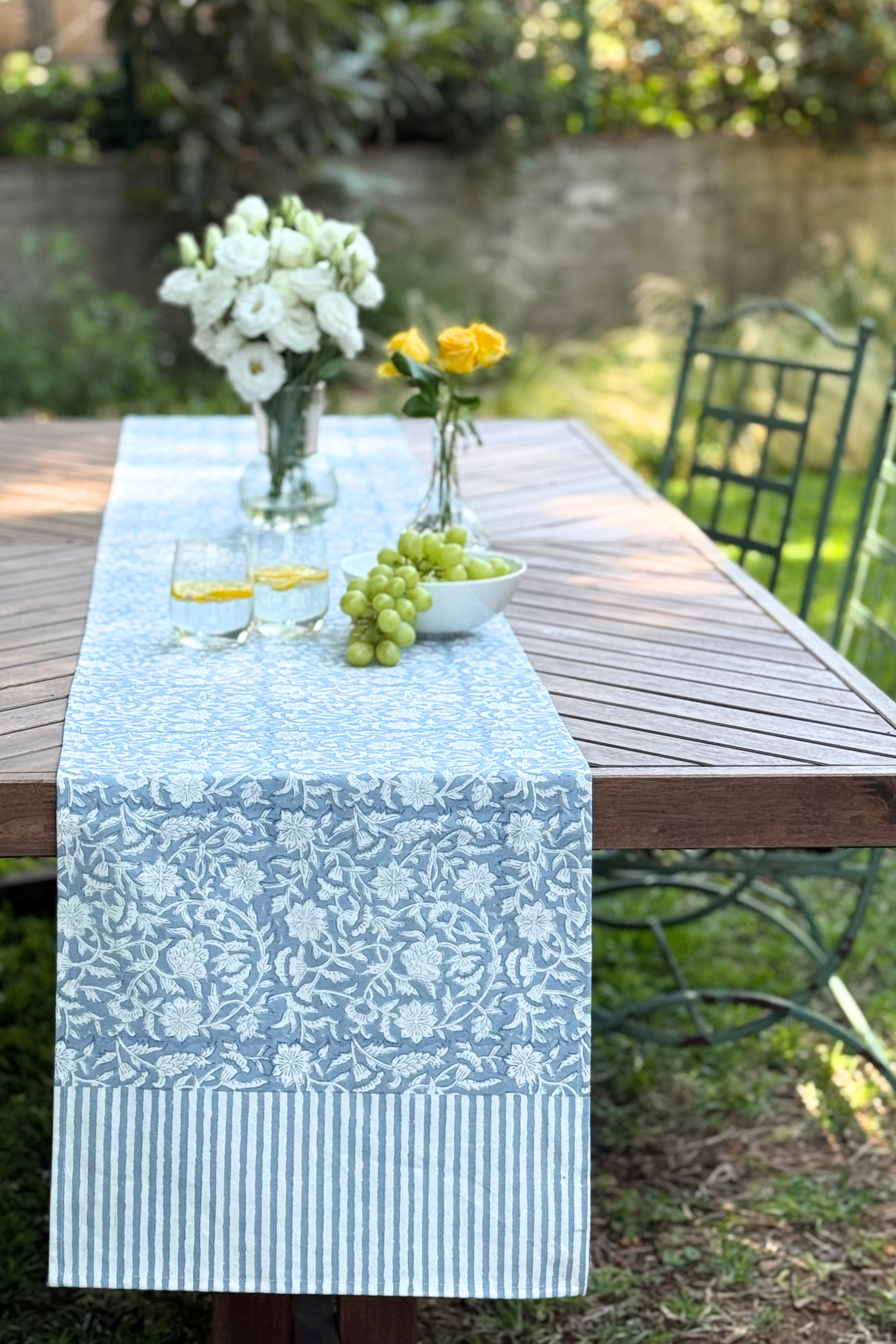 ראנר ״שמיים״ כותנה | בעבודת יד