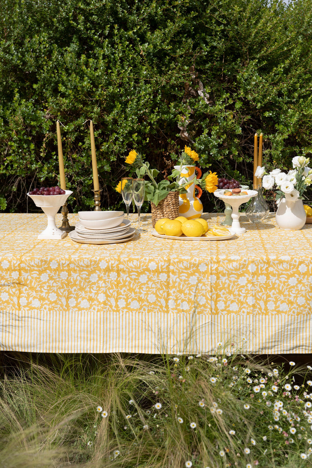 מפה לשולחן כותנה ״מריגולד״ | בעבודת יד