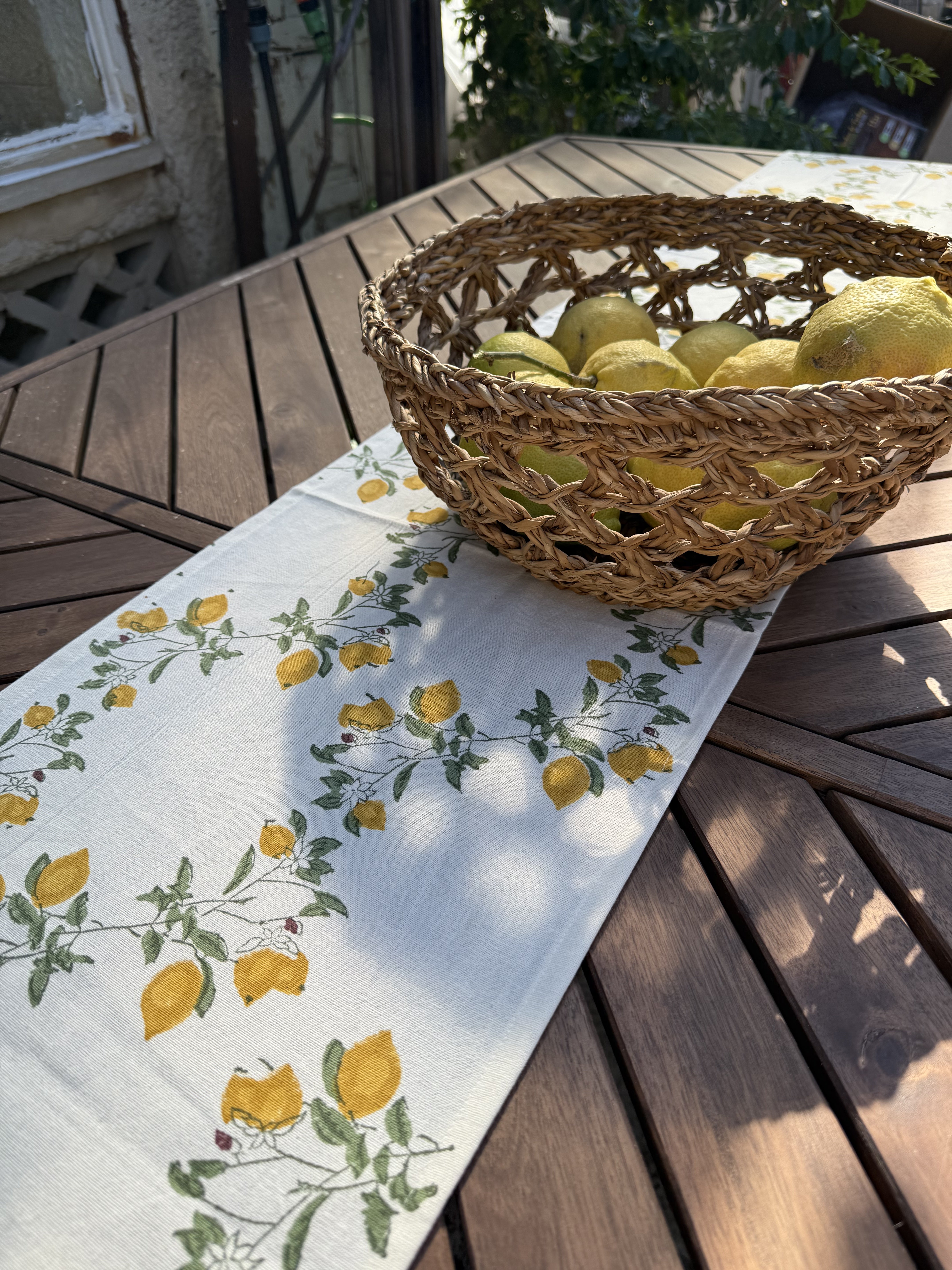 ראנר ״לימונים״ כותנה | בעבודת יד