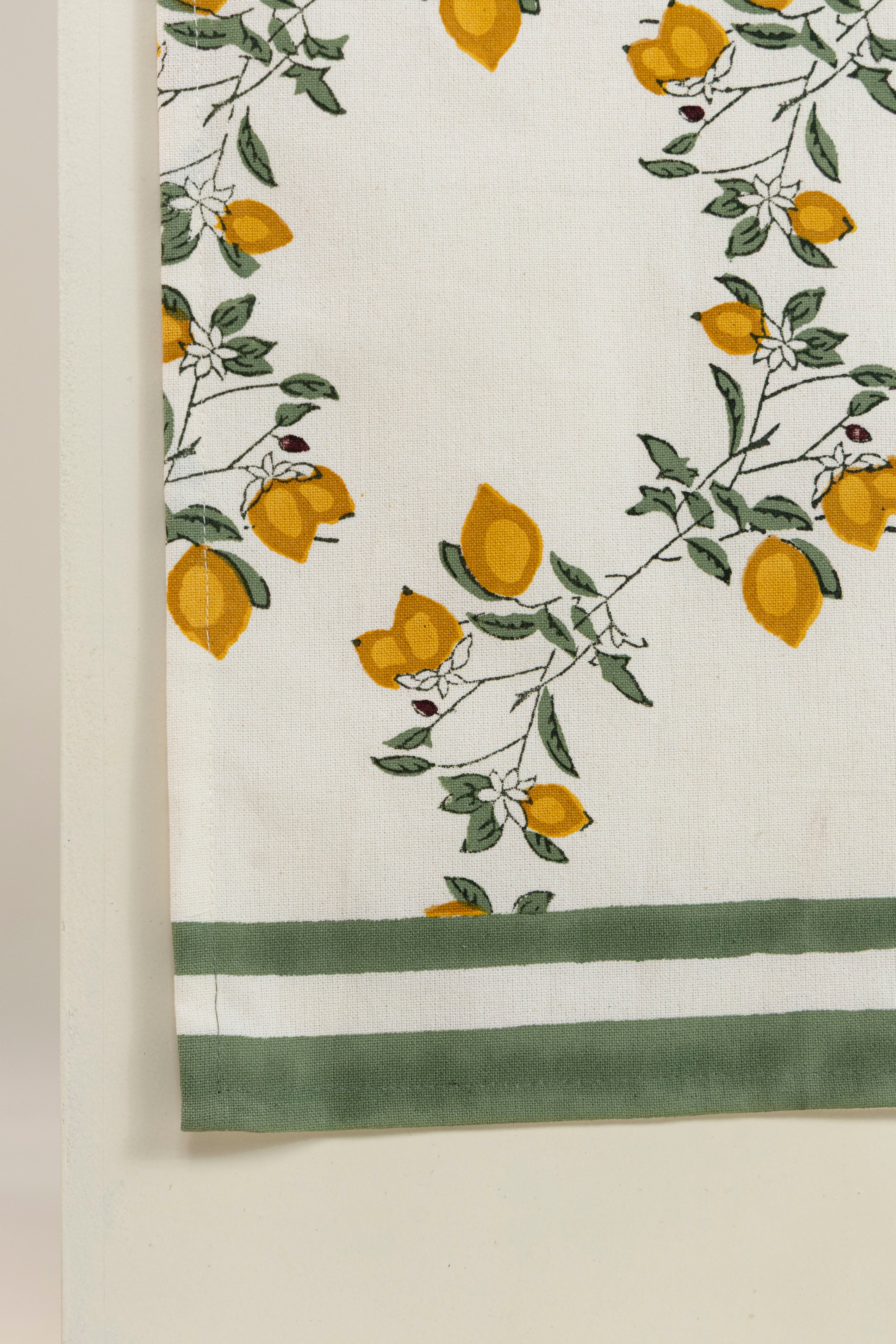 ראנר ״לימונים״ כותנה | בעבודת יד