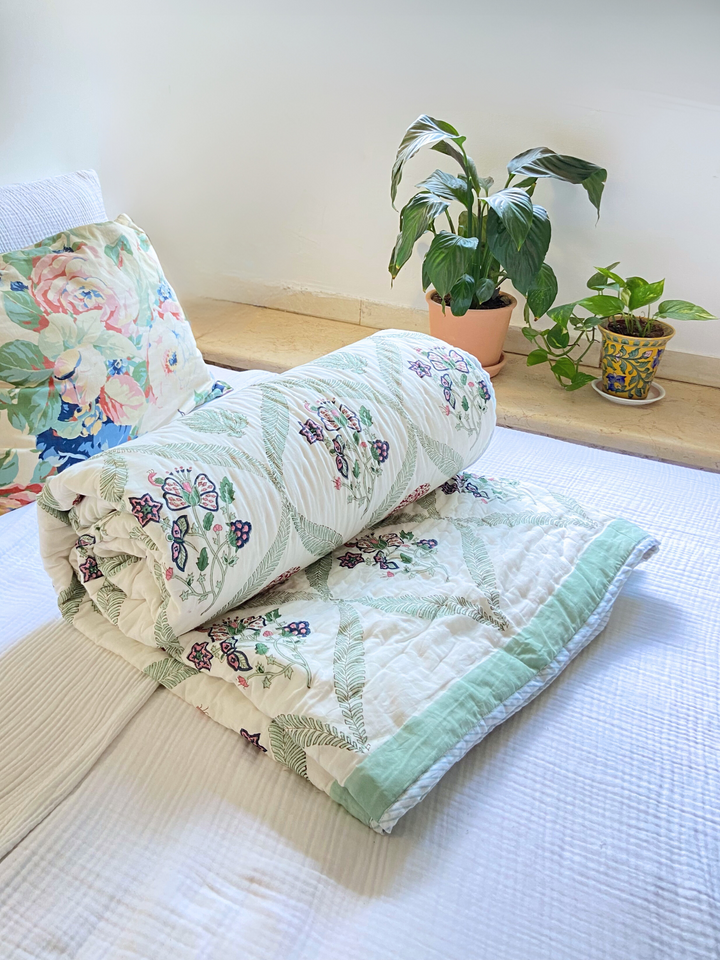 Organic Cotton Blockprinted Quilt Tom