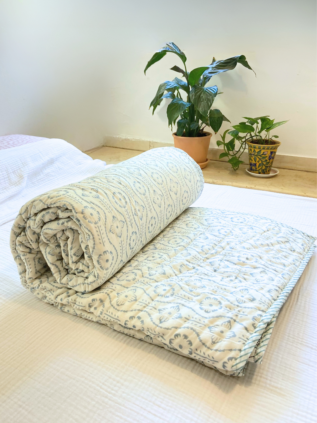 Organic Cotton Blockprinted Quilt Leeya