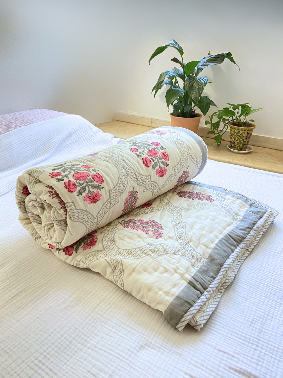 Organic Cotton Blockprinted Quilt Adina