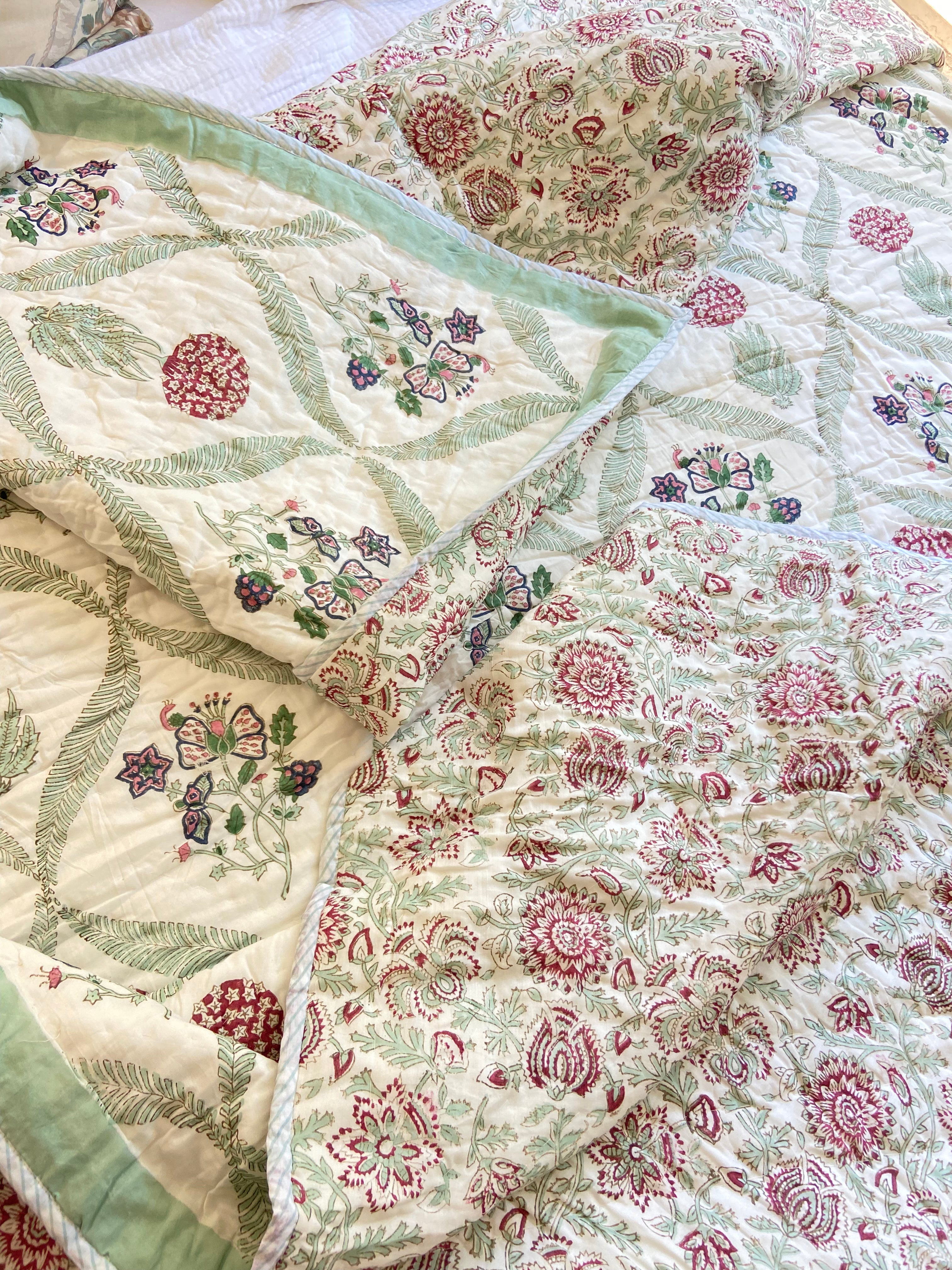 Organic Cotton Blockprinted Quilt Tom