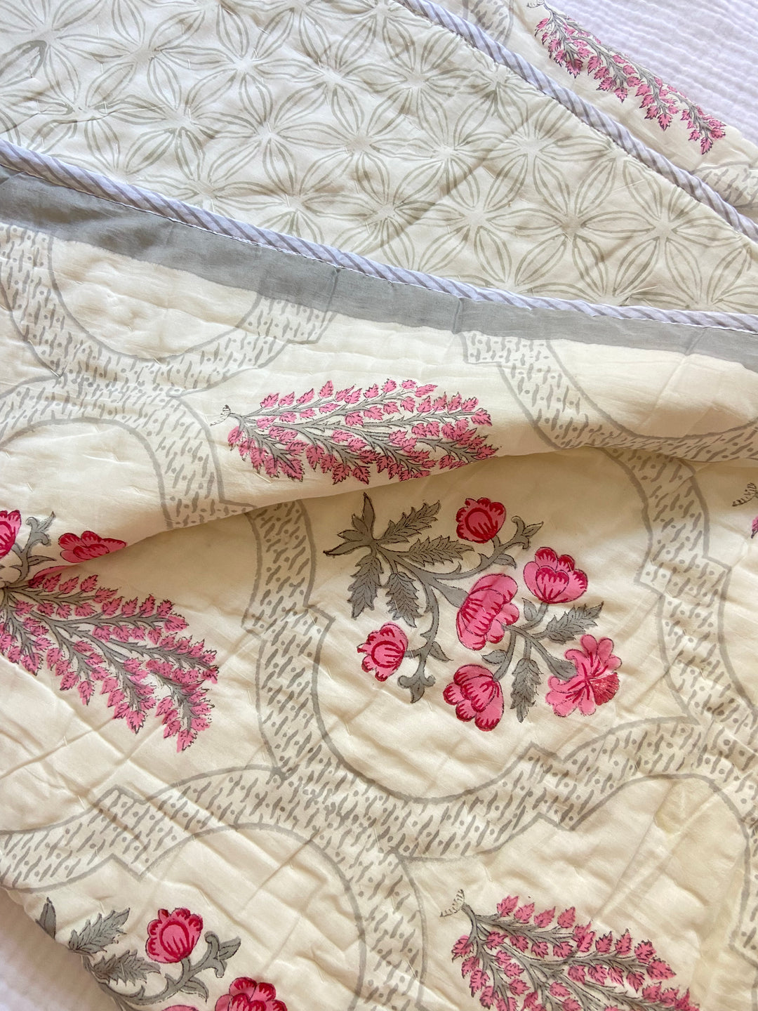 Organic Cotton Blockprinted Quilt Adina