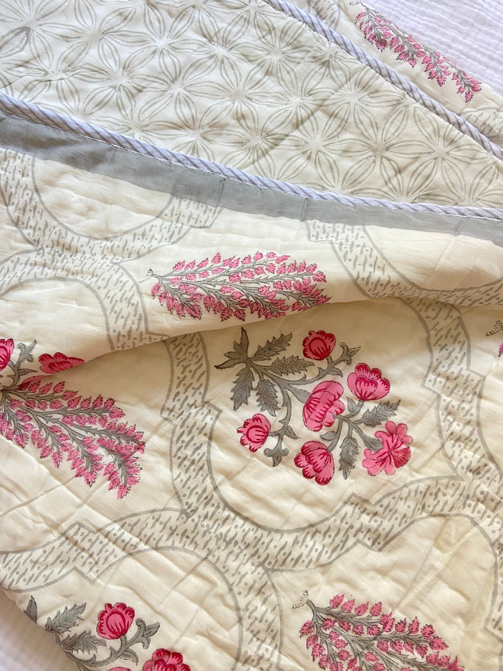 Organic Cotton Blockprinted Quilt Adina