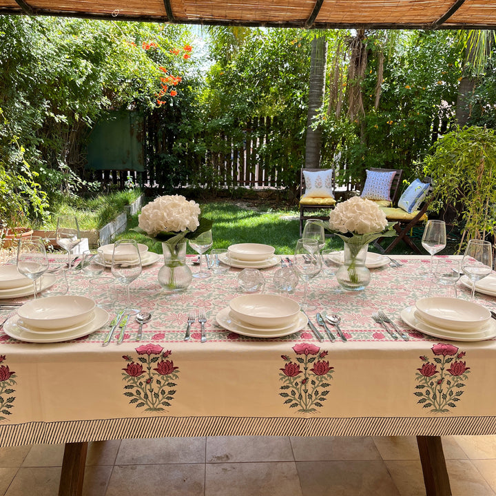 Blockprint Tablecloth Shelly