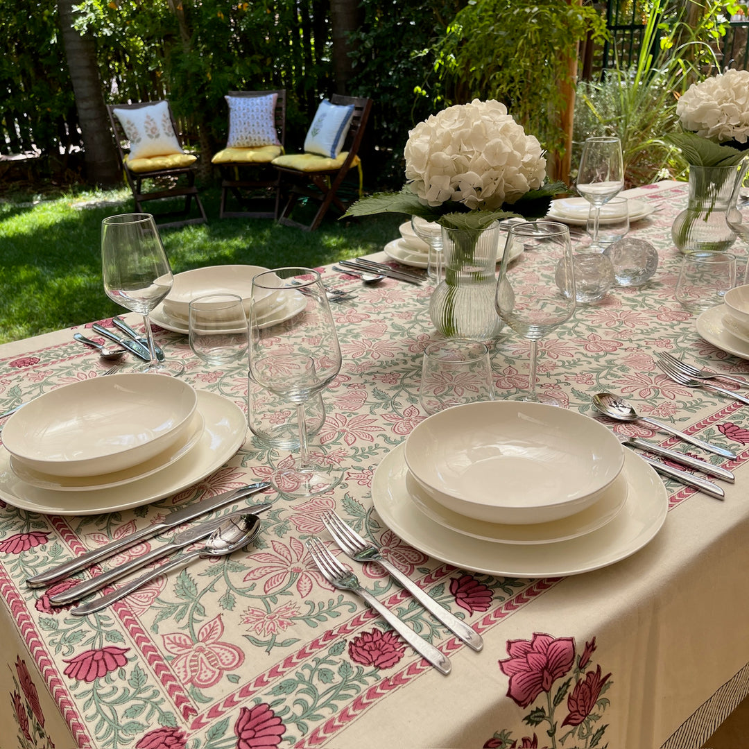 Blockprint Tablecloth Shelly