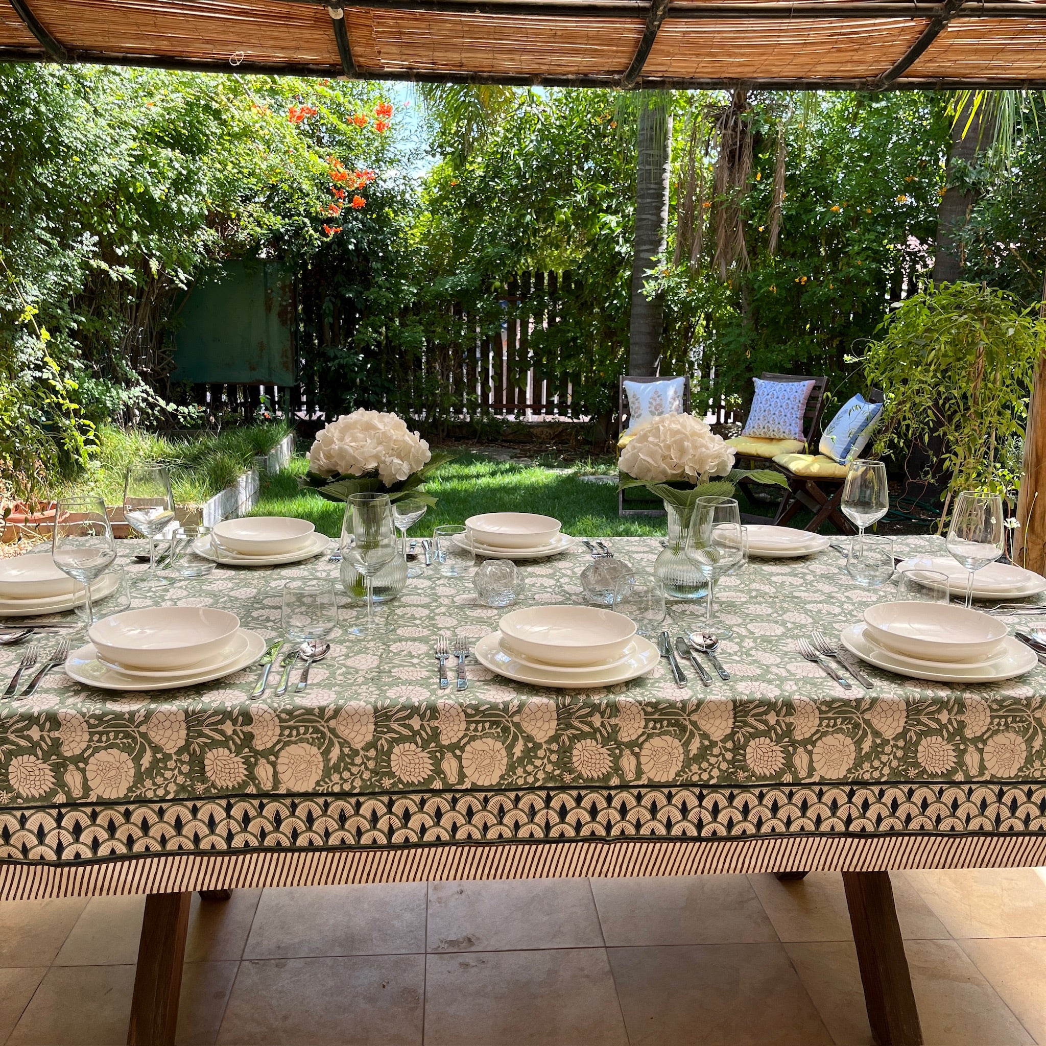 Blockprint Tablecloth Eden