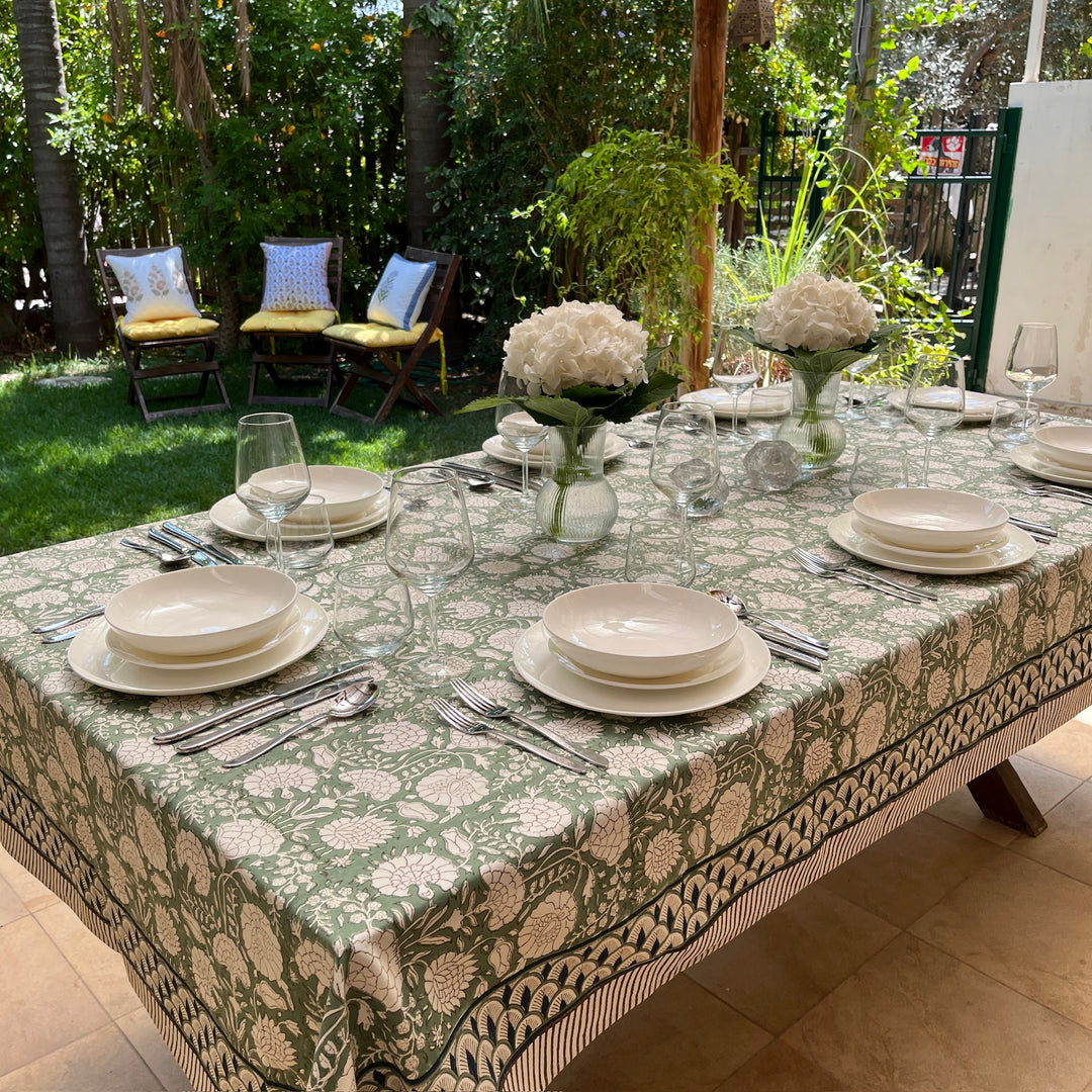 Blockprint Tablecloth Eden